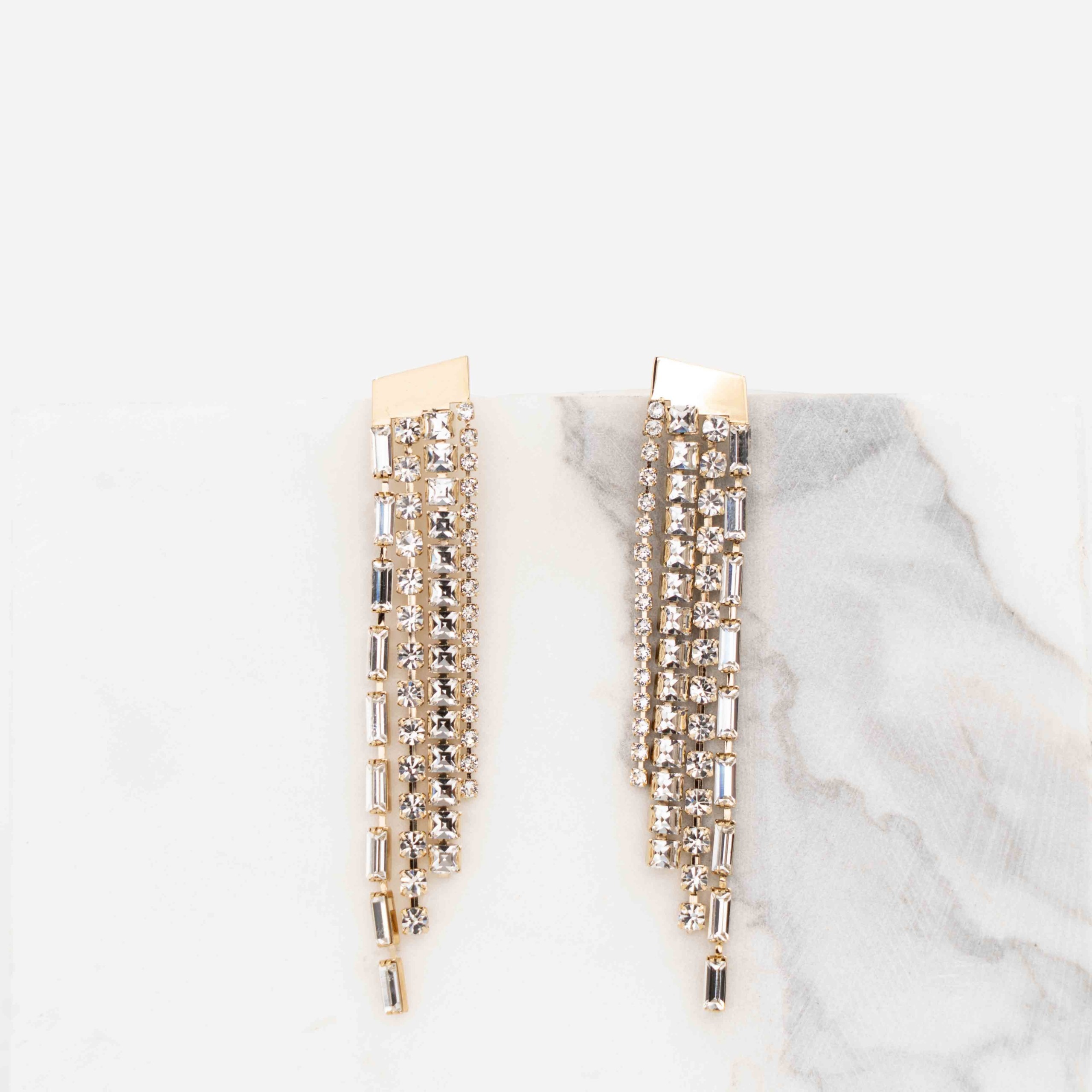 Lucy strass white earrings