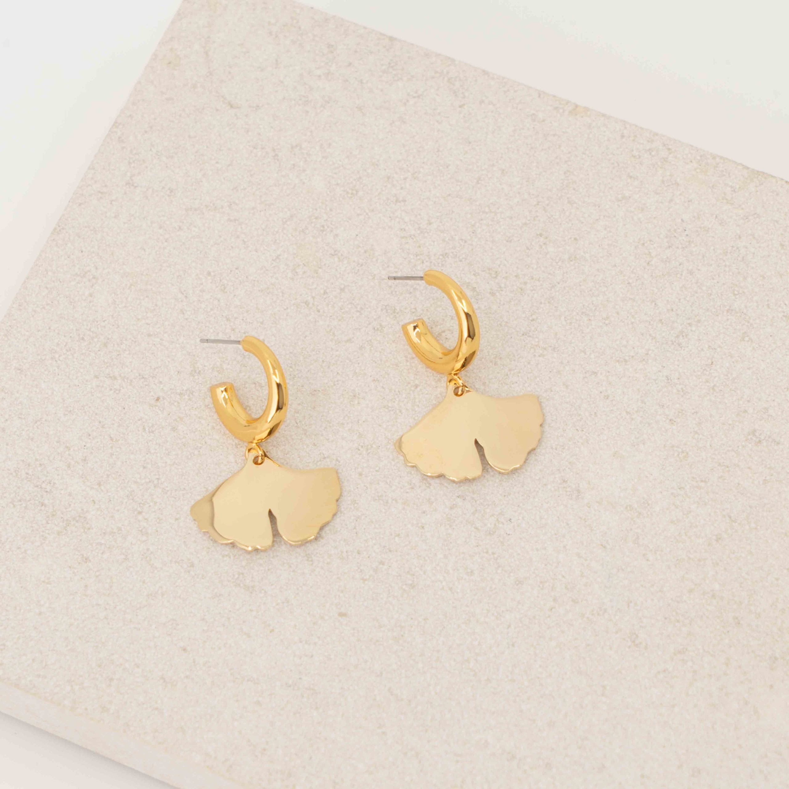 Ginkgo Gold Small Hoops