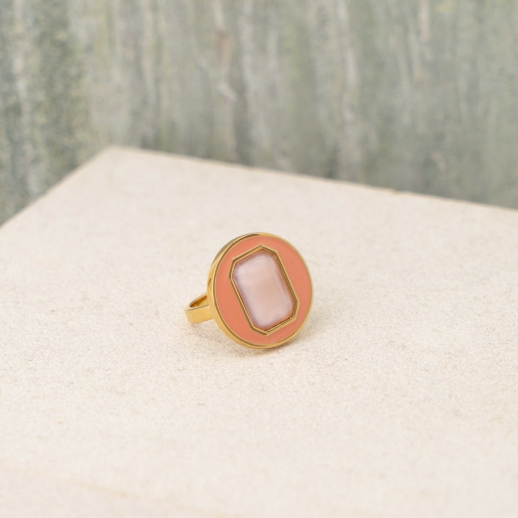 Ring circle of love enamel intense rose