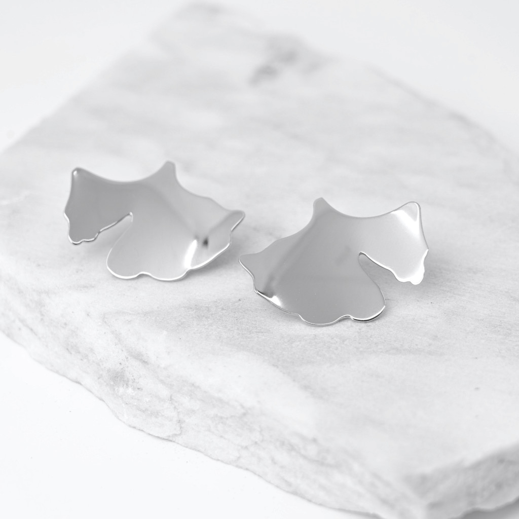 Ginkgo Silver Earring