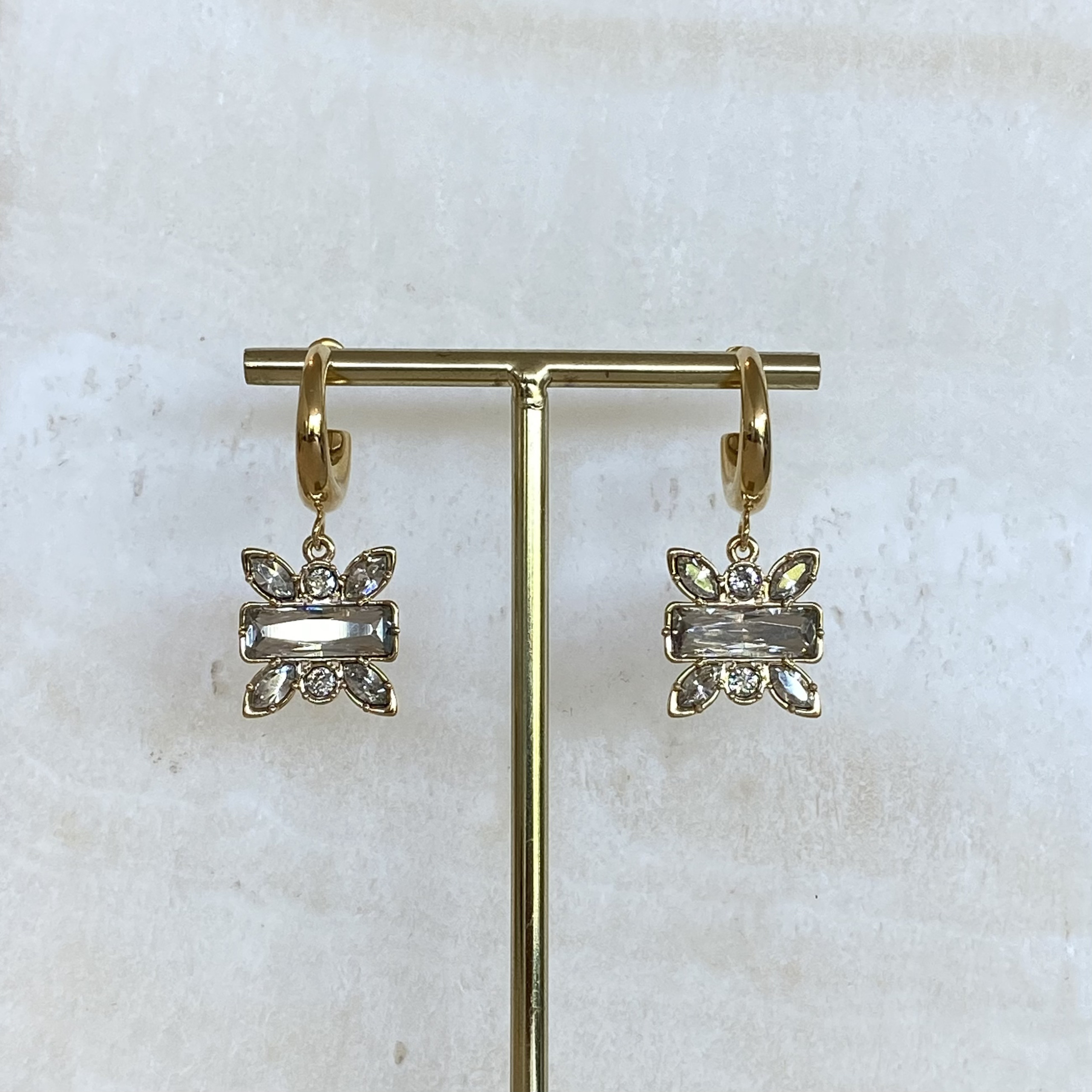 Mini Gold hoops Crystal