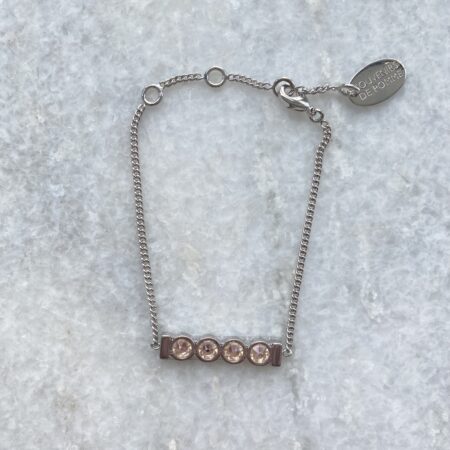 Silver bracelet soft pink stones