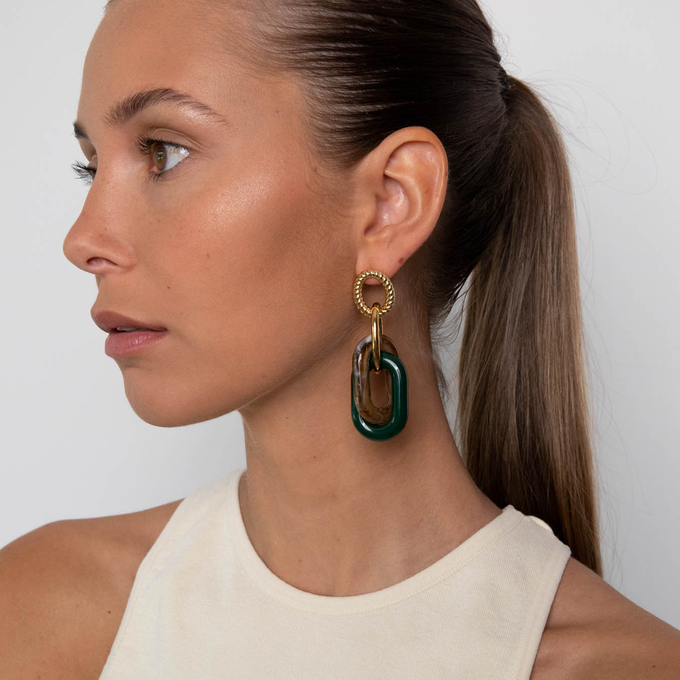 Cobalt green mix earrings