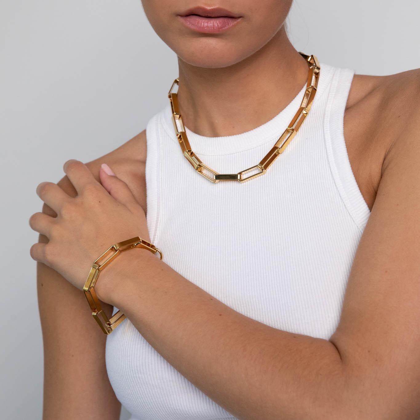 Link large chain gouden armband