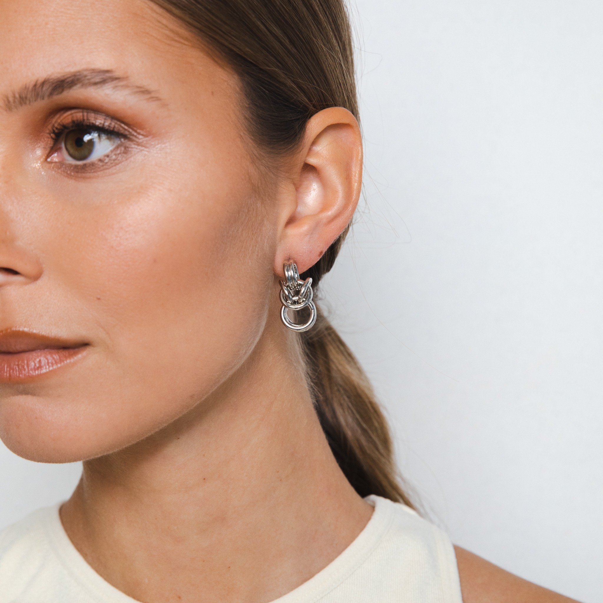 Nicole silver shortie earrings
