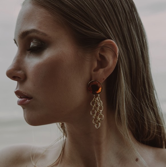 Paloma cognac earrings