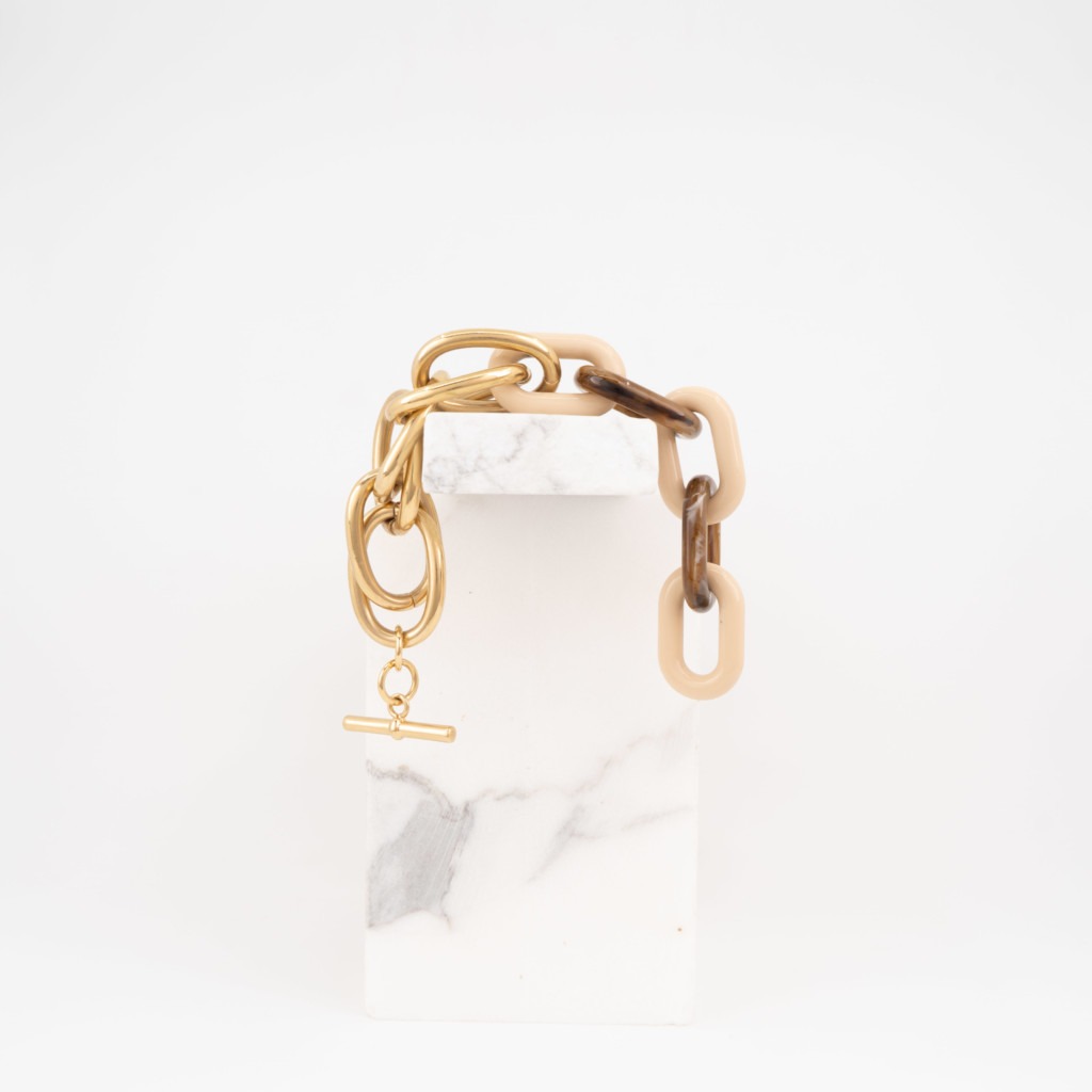 Cobalt beige mix armband