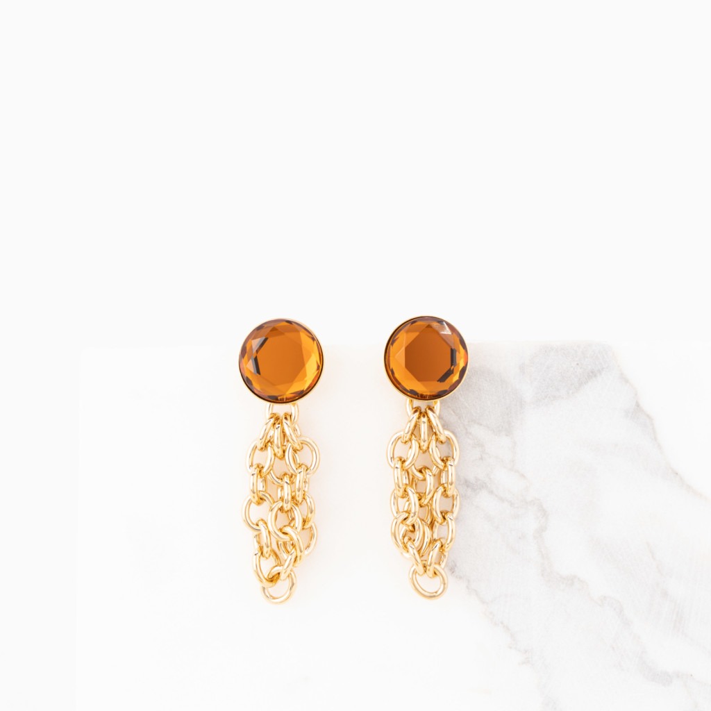 Paloma cognac oorbellen