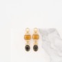Tiffany long ocre/anthracite oorbellen