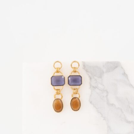 Tiffany long lila/brown oorbellen