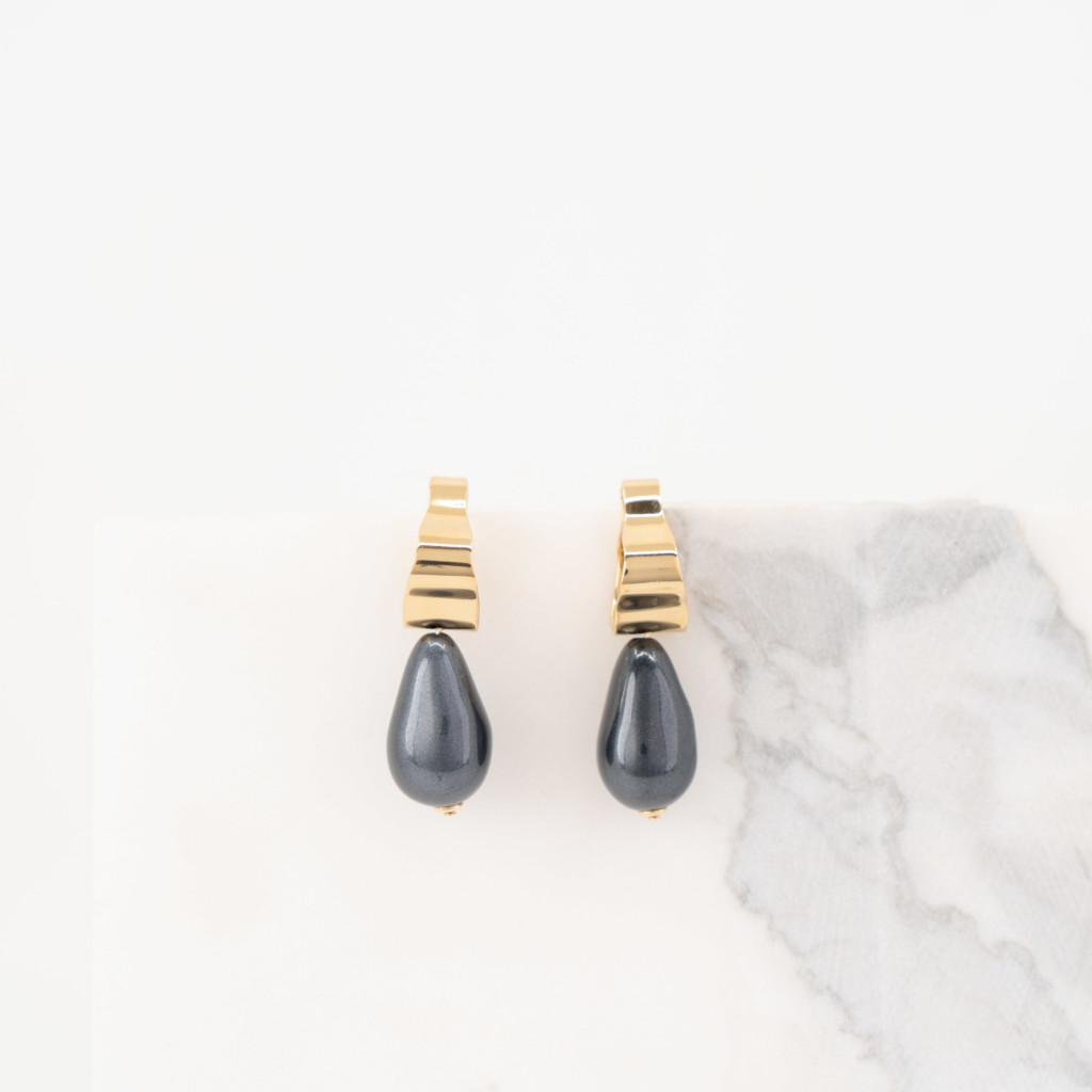 Aalto donkergrijs oorringen