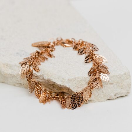 Rose gold leaves bracelet