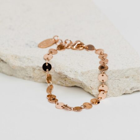Rose gold coin bracelet