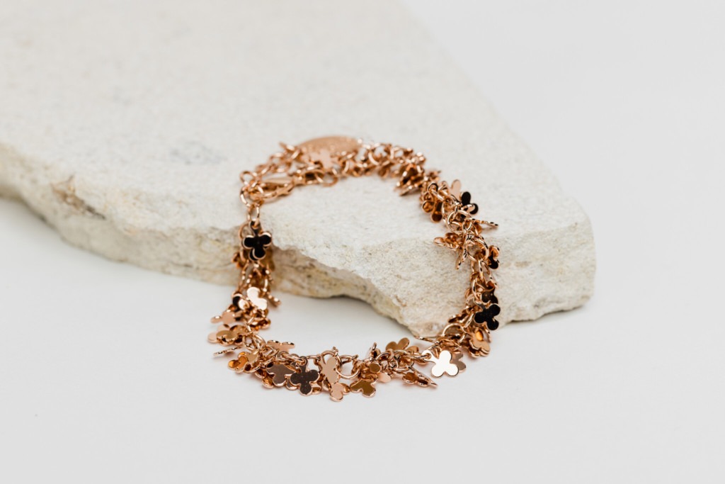 Rose gold lucky clover bracelet