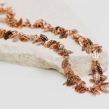 Rose gold leaves necklace