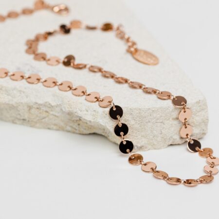 Rose gold coin necklace