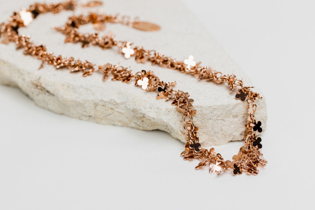 Rose gold lucky clover necklace