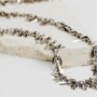 Silver loose leaves long necklace