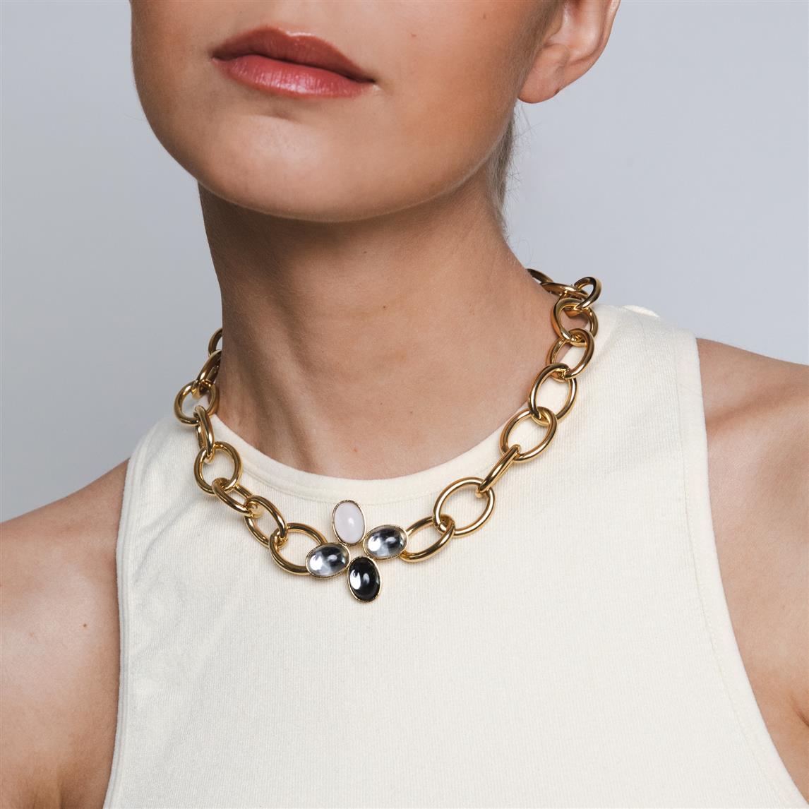 Loulou sophisticated neutrals necklace