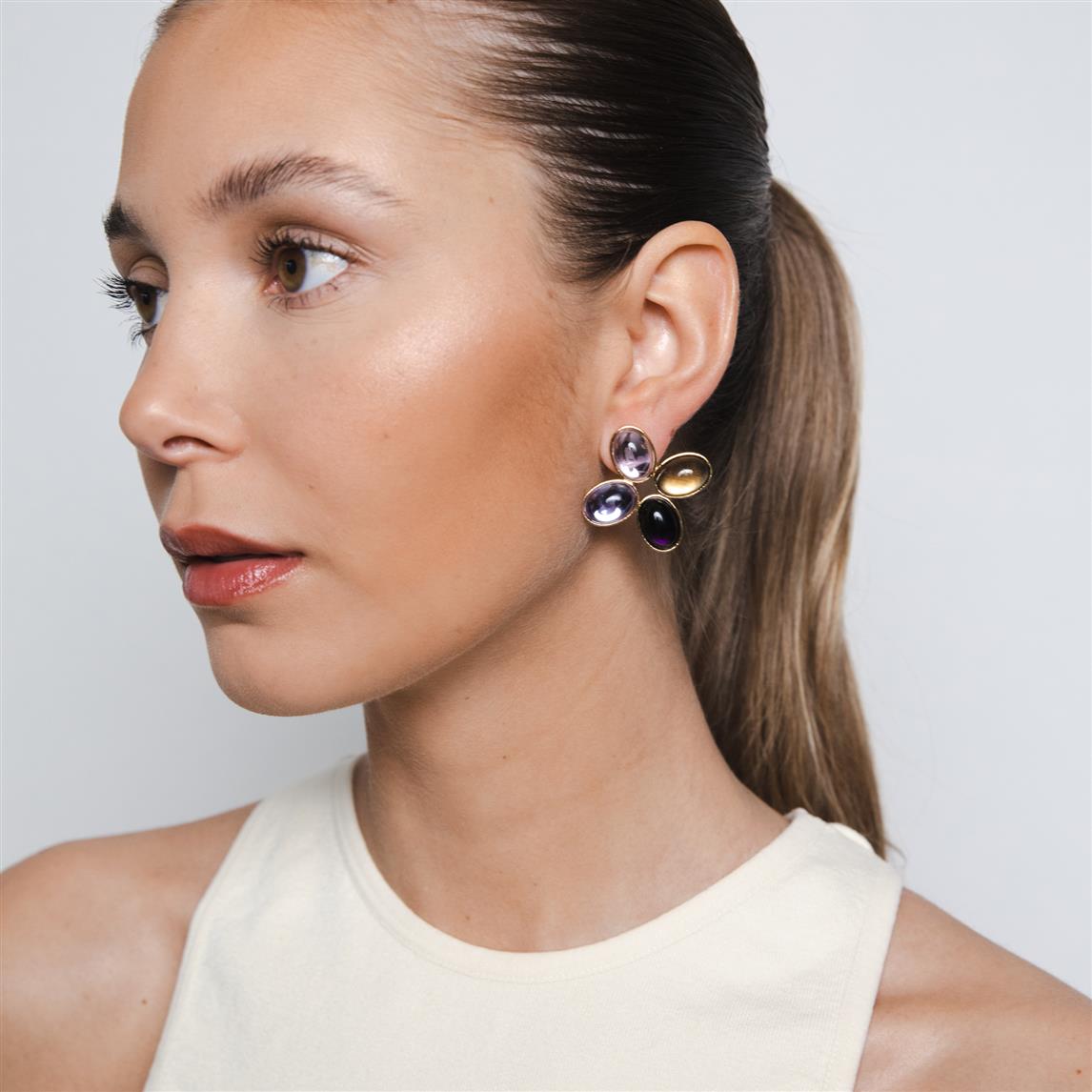 Loulou studs amethyst earrings