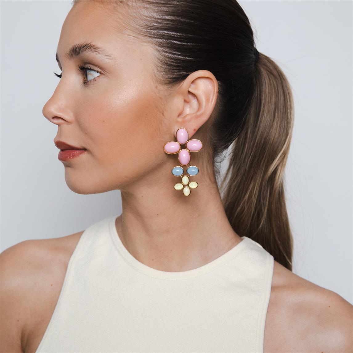 Loulou pastel long earrings