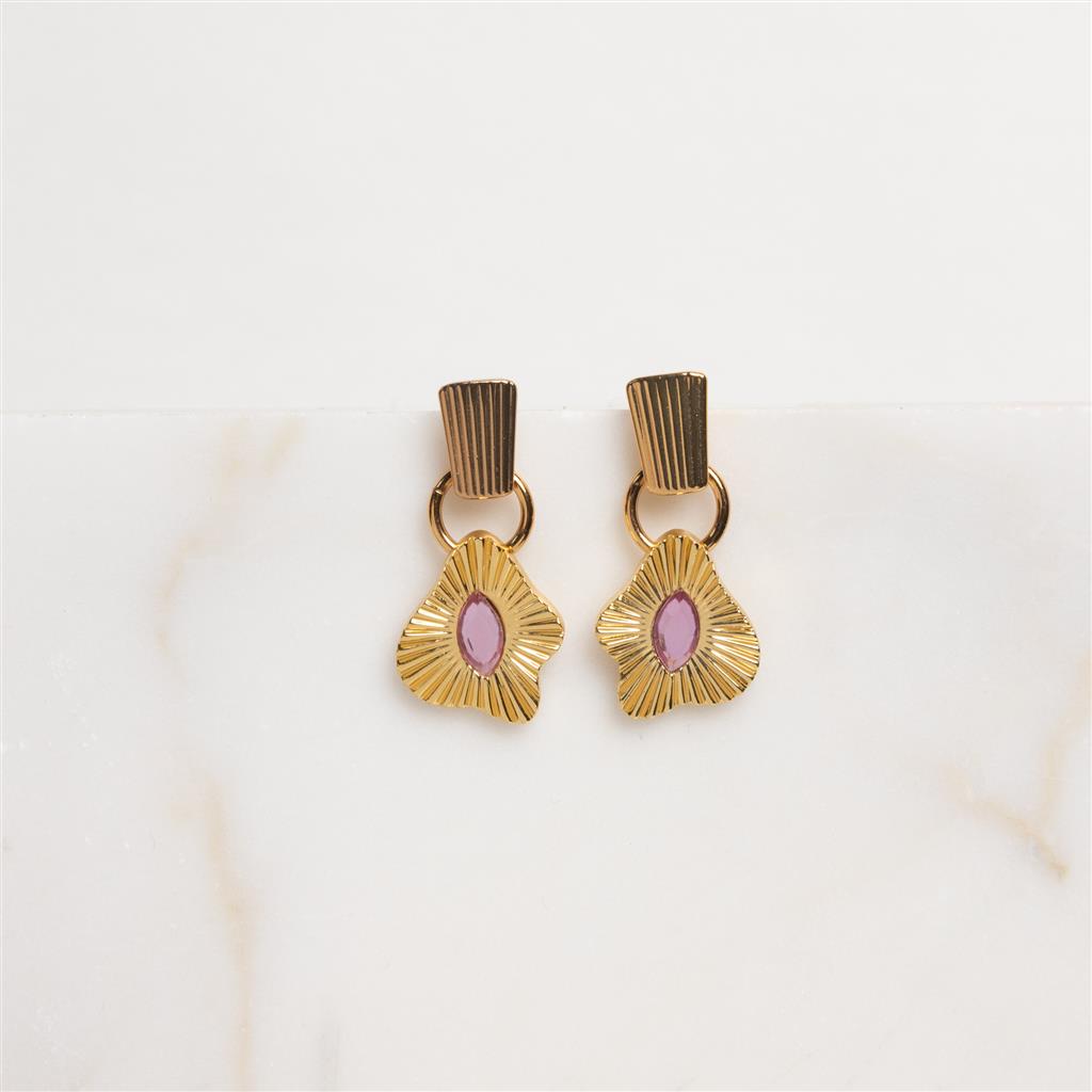 Viola ribbed fuchsia earrings