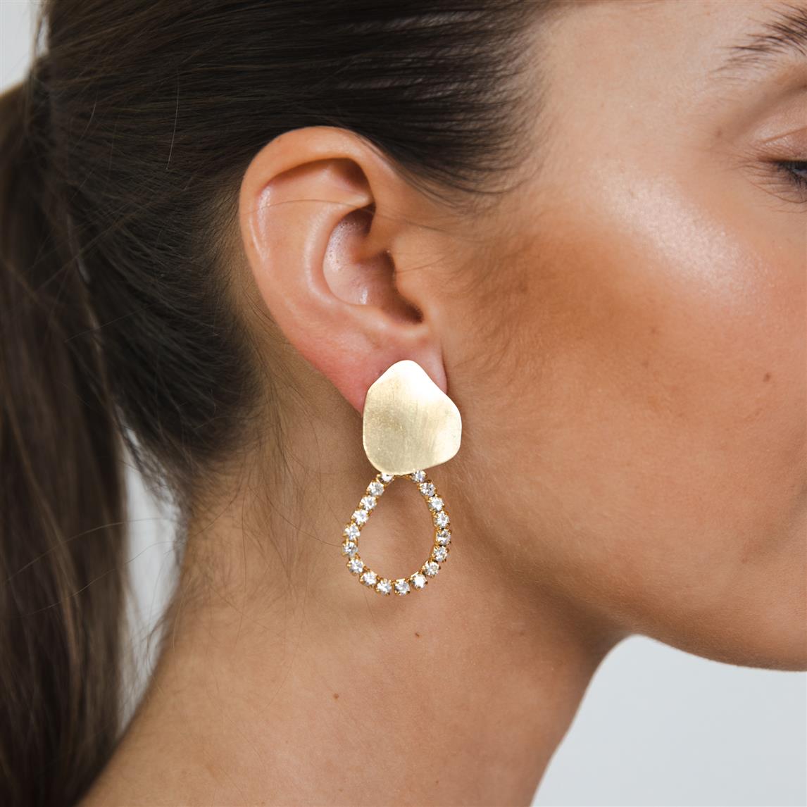 Giri small white strass earrings