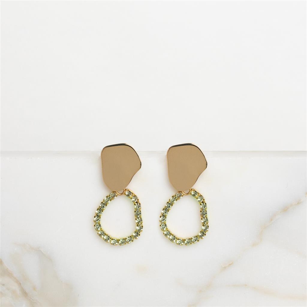 Giri small green strass earrings