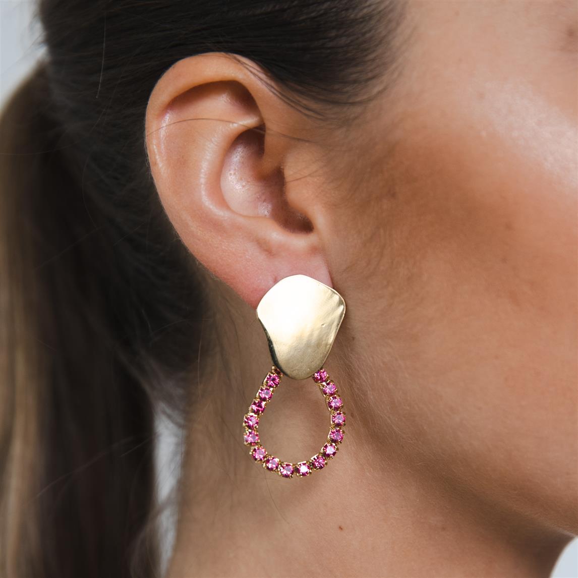 Giri small fuchsia strass earrings