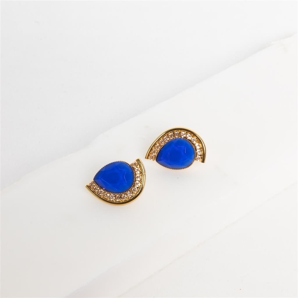 Nora blue strass stud earrings