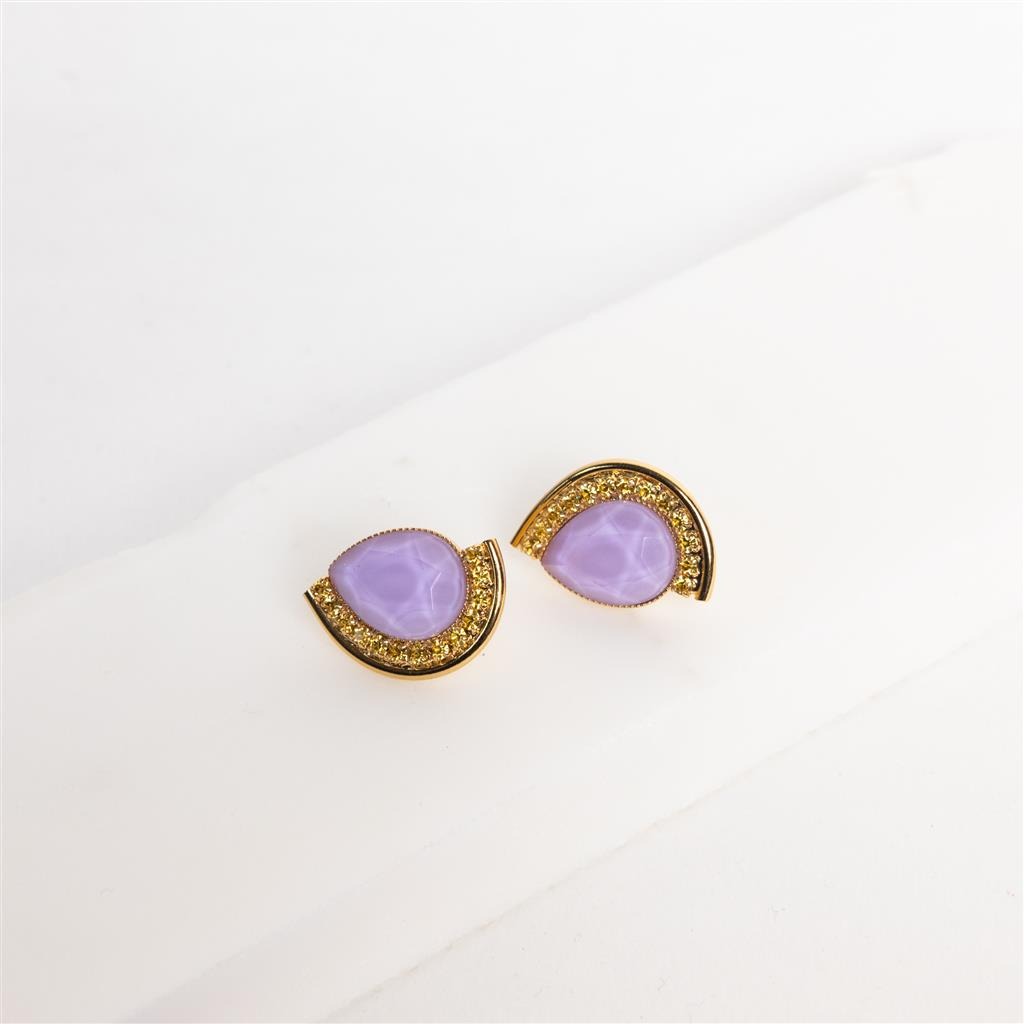 Nora lilac strass stud earrings