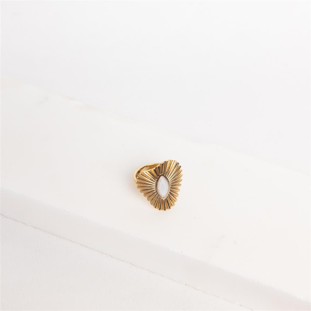 Viola geribbelde witte ring