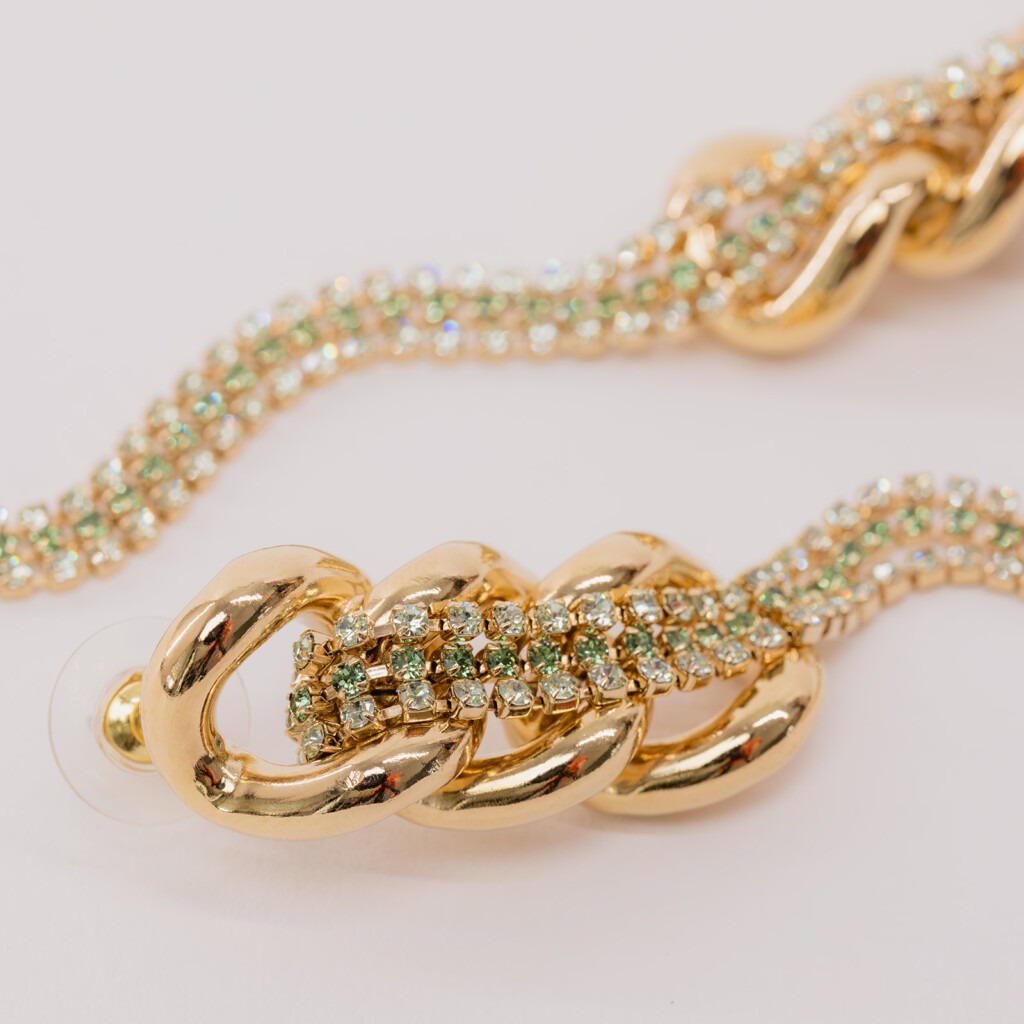 Gourmet green mix strass earrings