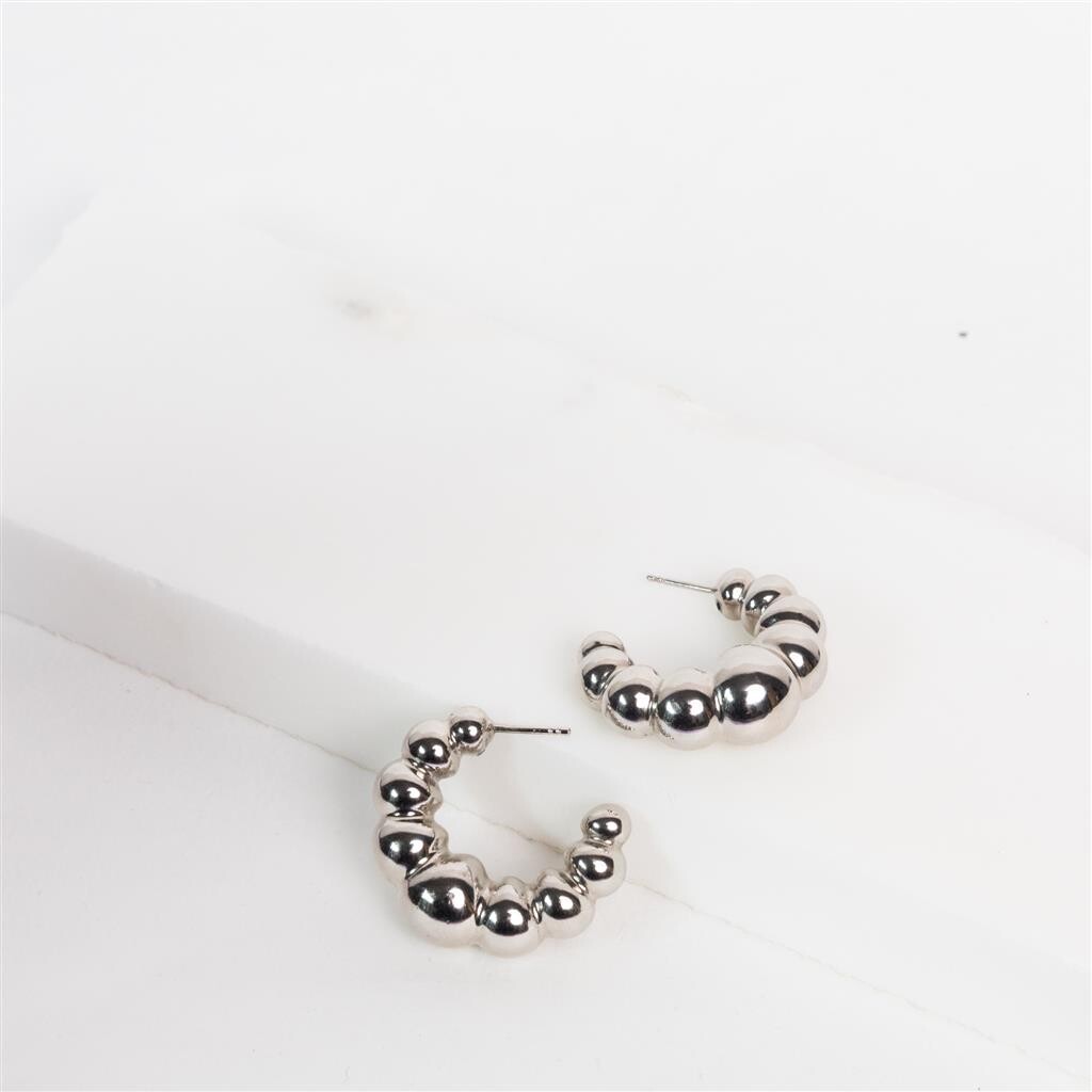 Gaia bombé silver hoops