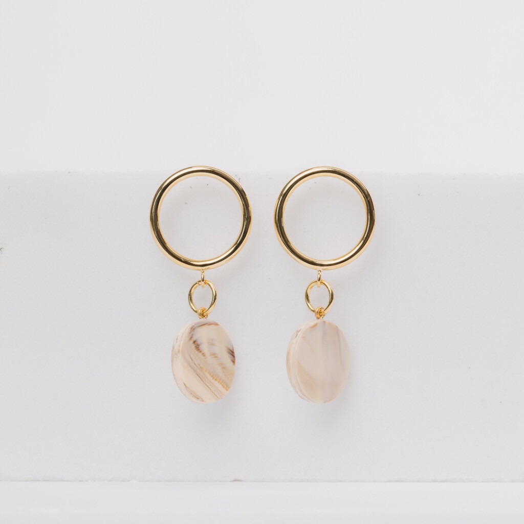 Noelle marble beige earrings