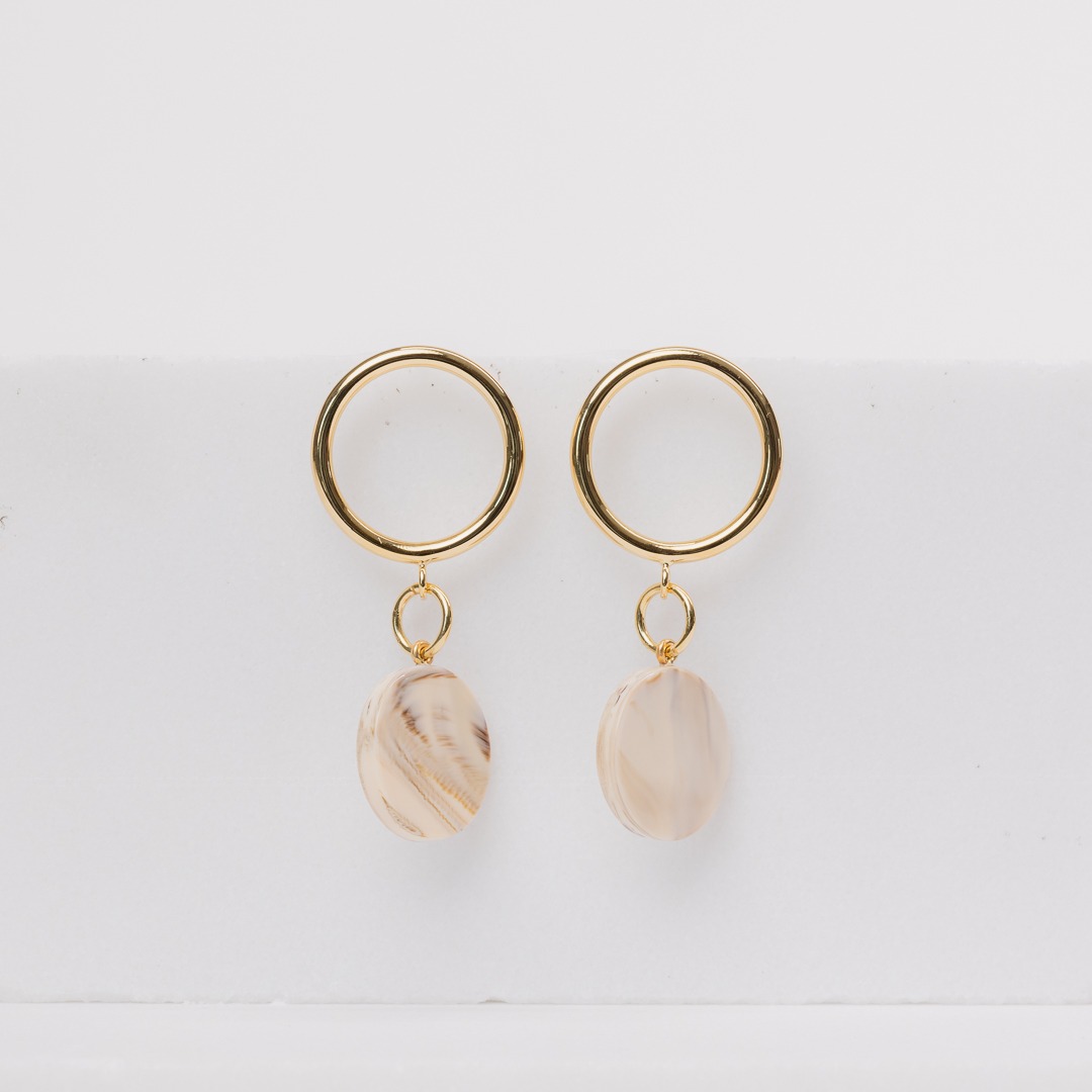 Noelle marble beige earrings