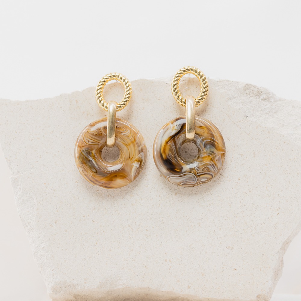 LILIAN caramel gold statement earrings