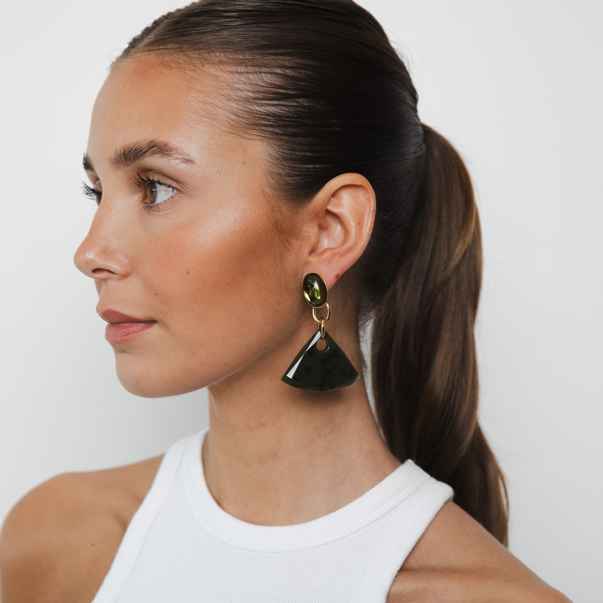 Gianna green short earrings