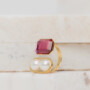 Aurore fuchsia parel ring