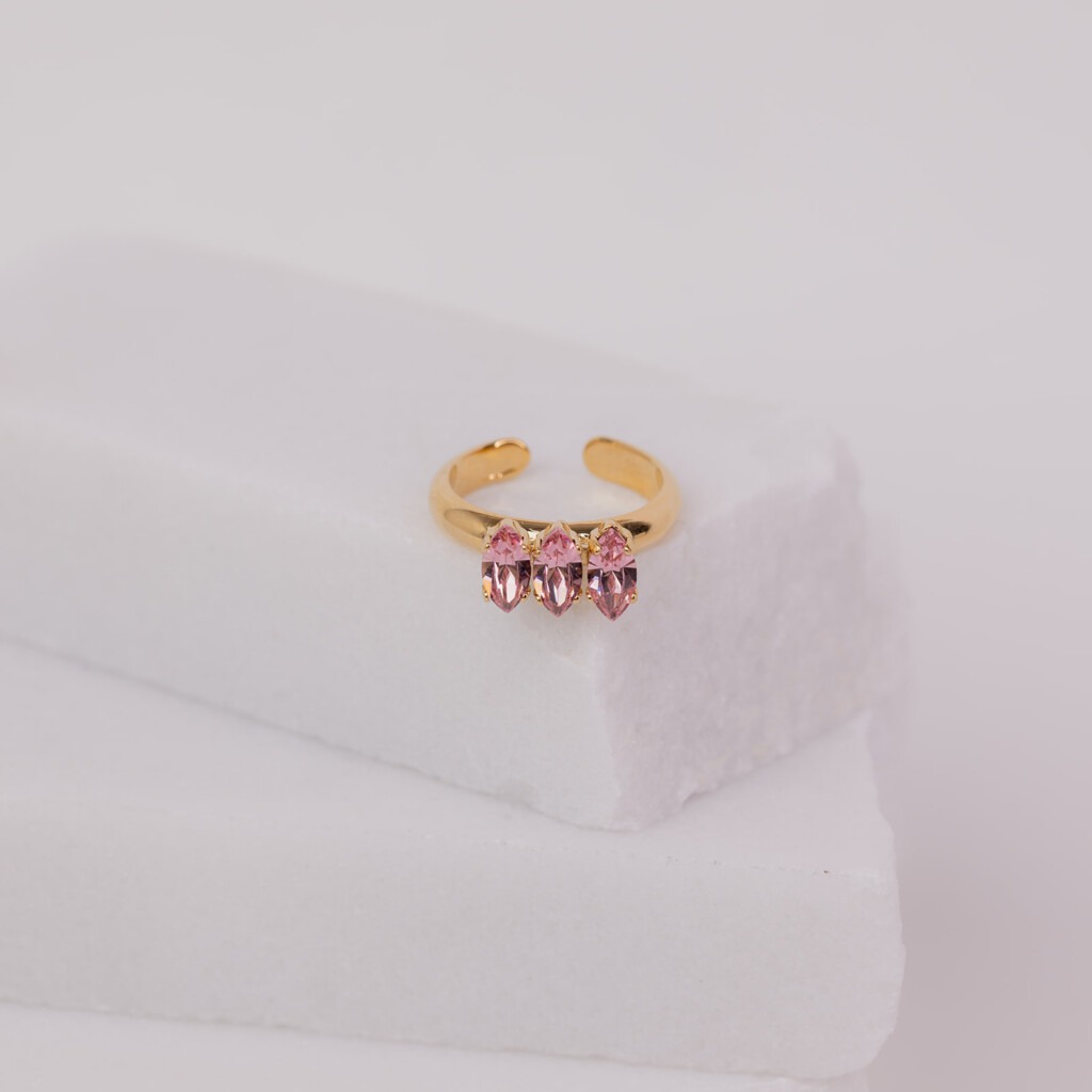 NAVETTE roze ring