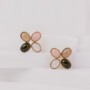 Loulou studs groene mix oorbellen