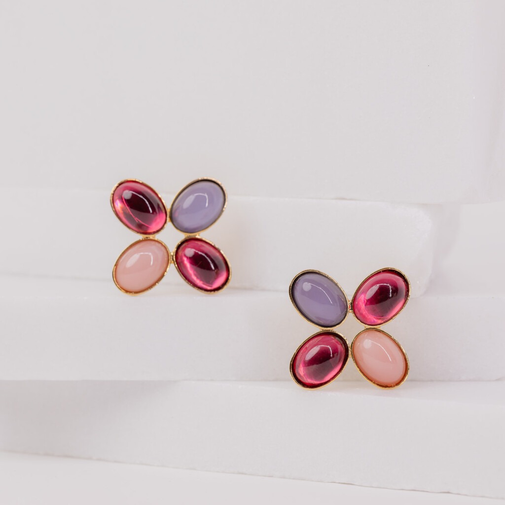 Loulou studs fuchsia mix oorbellen