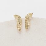 Cielo gold short earrings