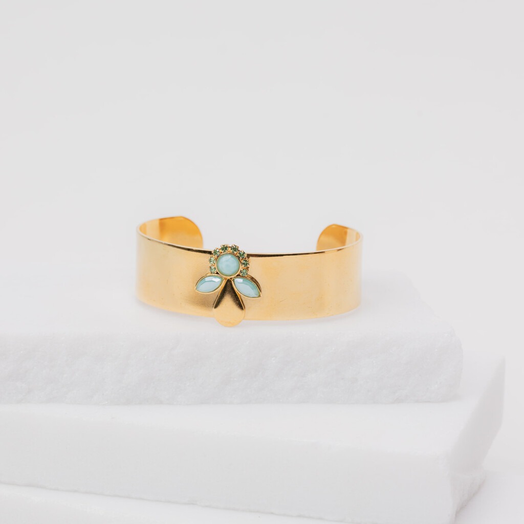 Josie blauwe en gouden cuff