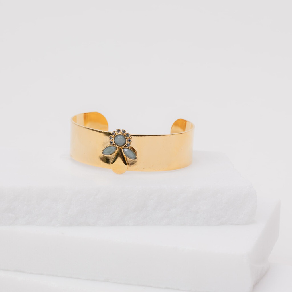 Josie anthracite en gouden cuff