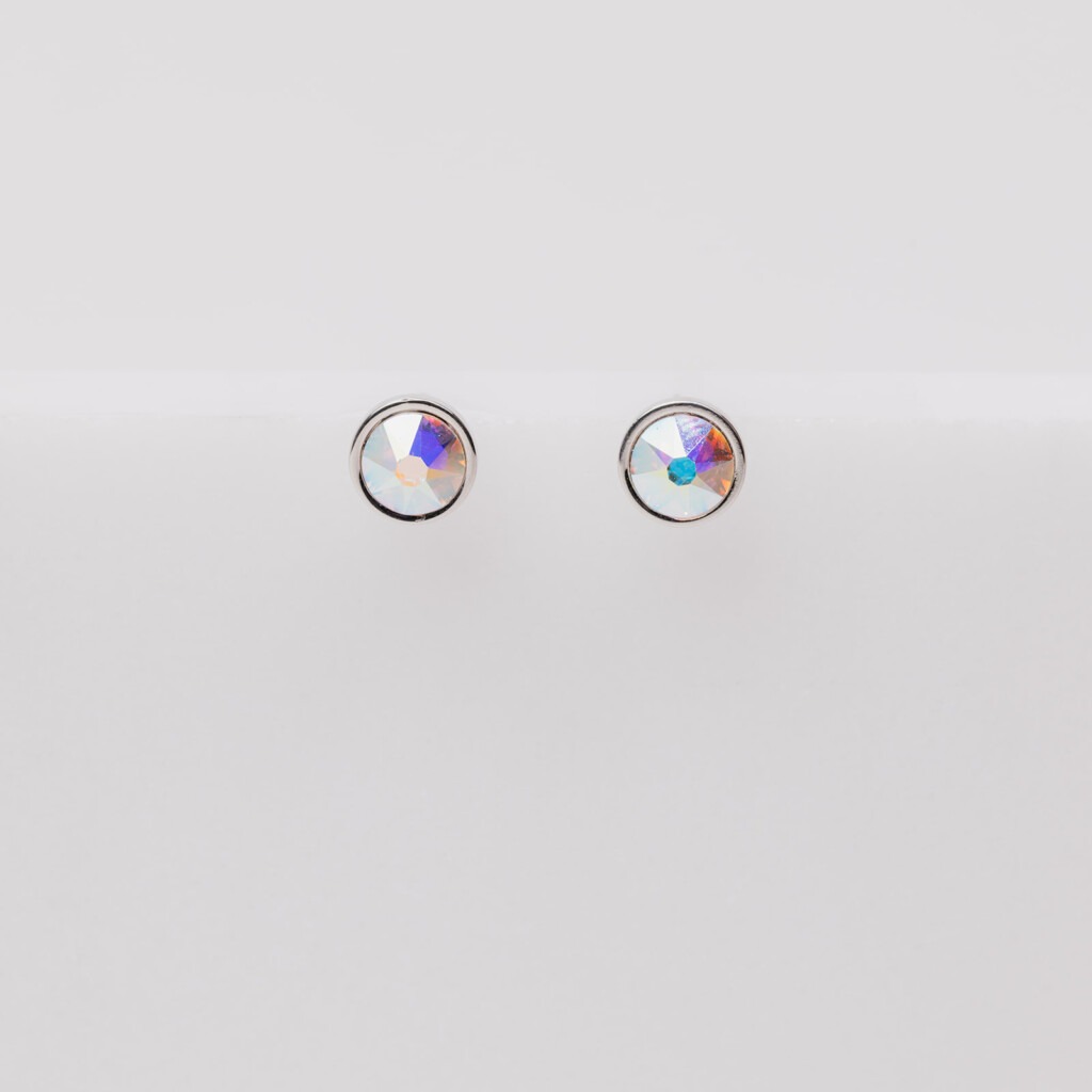 Skylar kristal zilvere stud oorbellen