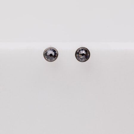 Skylar anthracite zilvere stud oorbellen