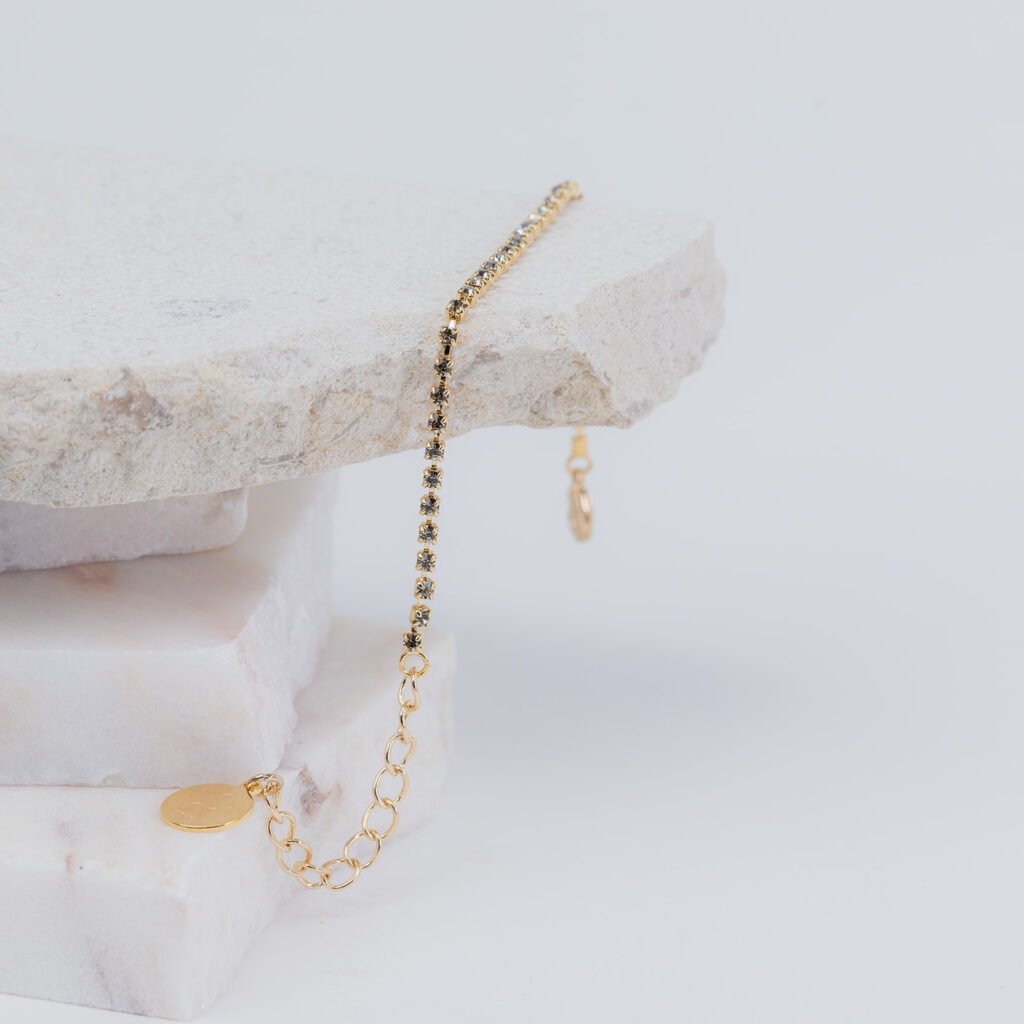 Tilly black diamond strass solo bracelet