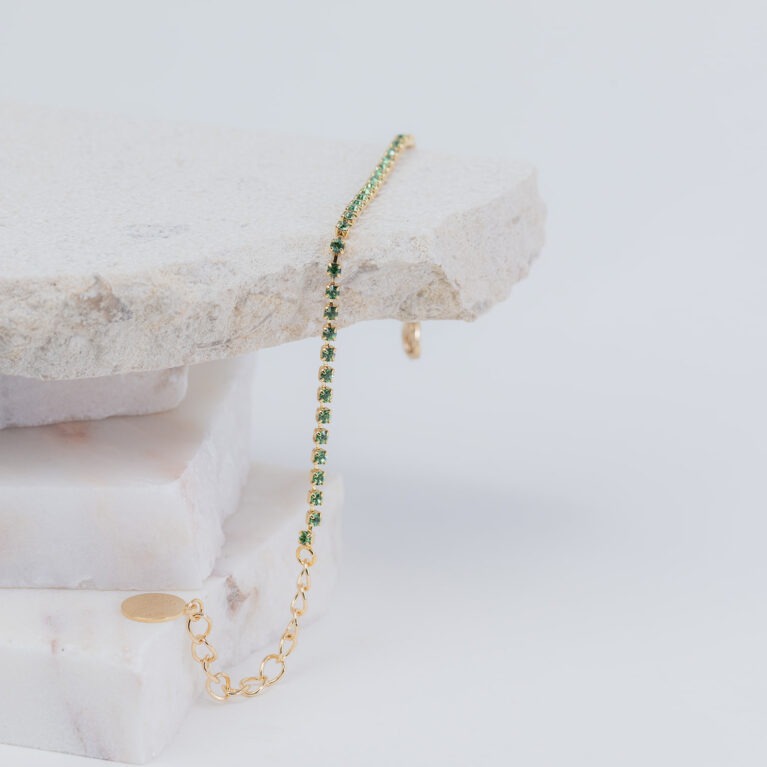 Tilly groene strass solo armband