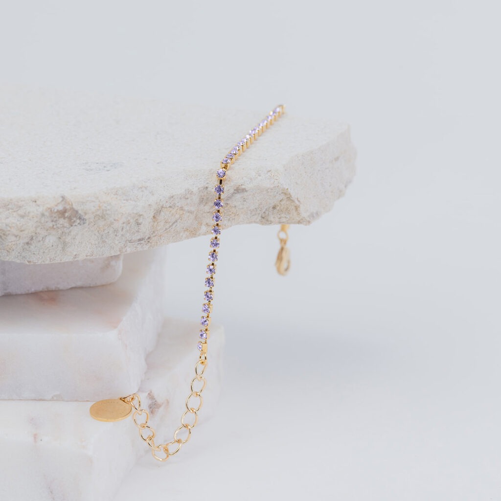 Tilly lilac strass solo bracelet